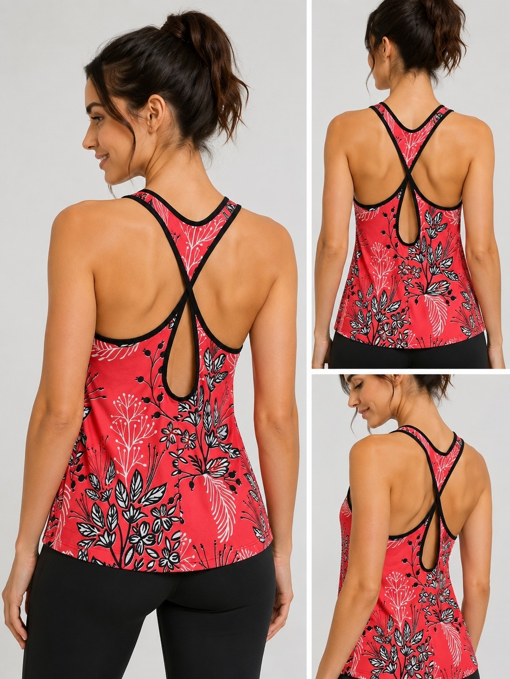 Red Floral Swim Shirt